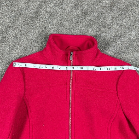 Lands End Fuchsia Pink Full Zip Wool Blend Jacket Women’s 12P Stand Collar Coat - Picture 9 of 14